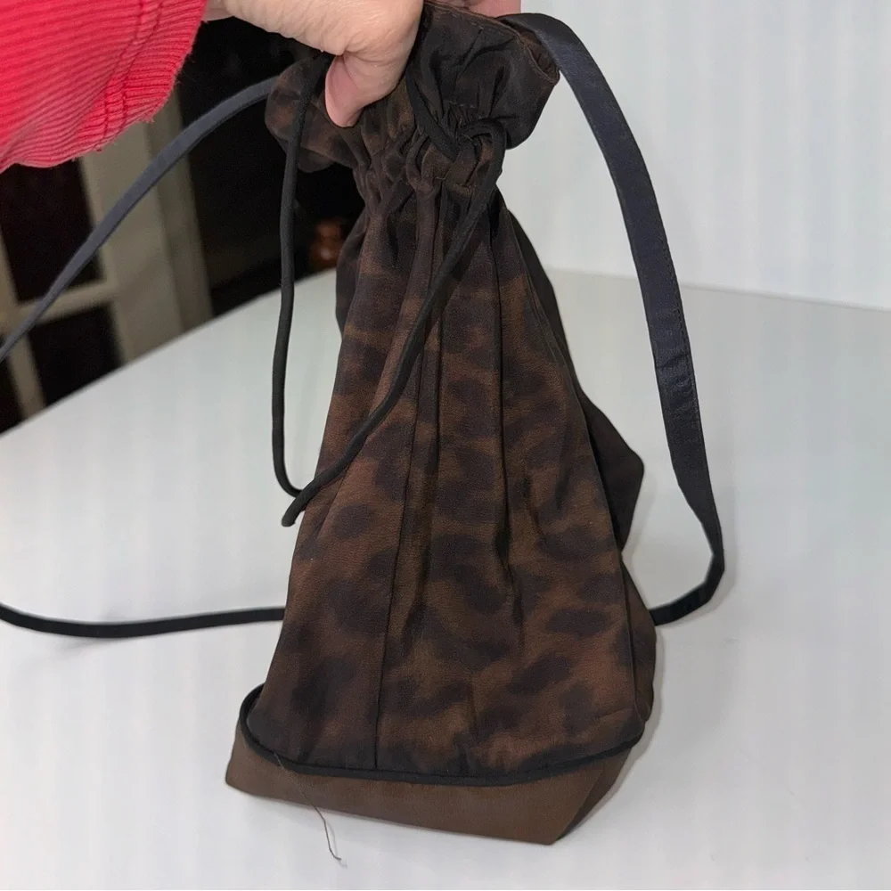 Mycra Pac Leopard Print Bucket Drawstring Handbag